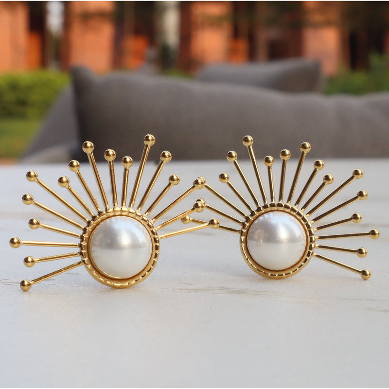 Sunkissed Pearl Statement Earrings