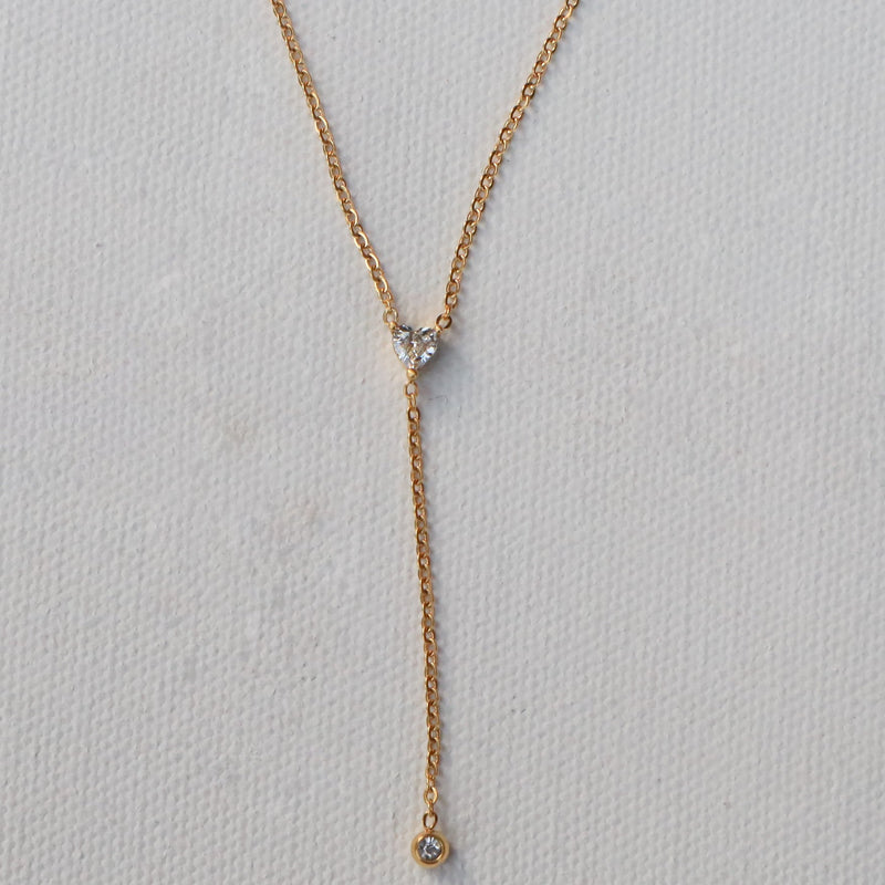 Falling Love Heart Y-chain Necklace