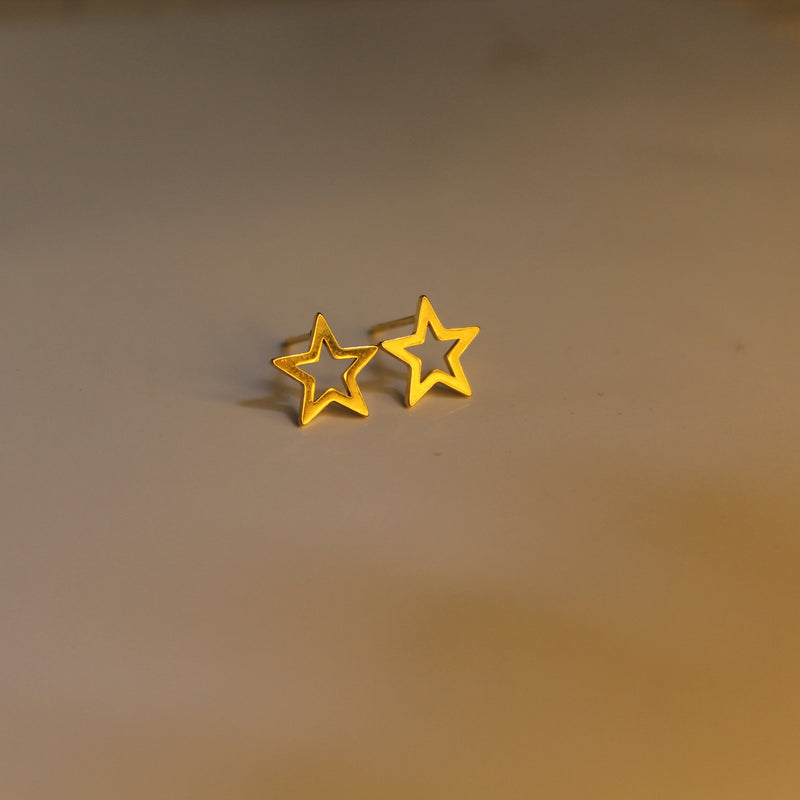 Gold Star Outline Studs