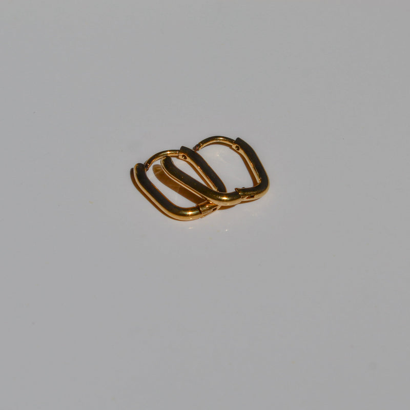 Right Angle Gold Hoop Earrings