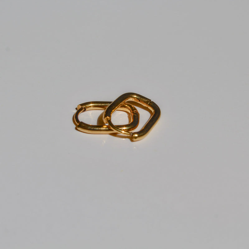 Right Angle Gold Hoop Earrings