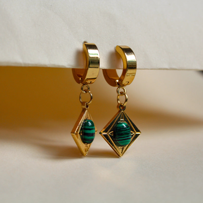 Forest Edge Hoop Drop Earrings