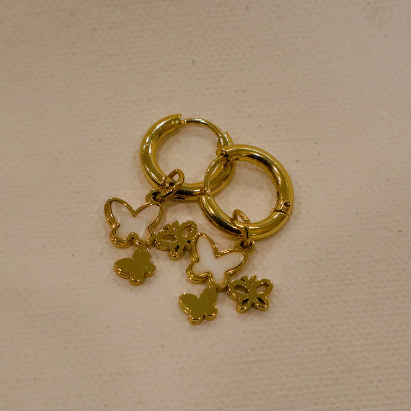Butterfly Pearl Drop Earrings