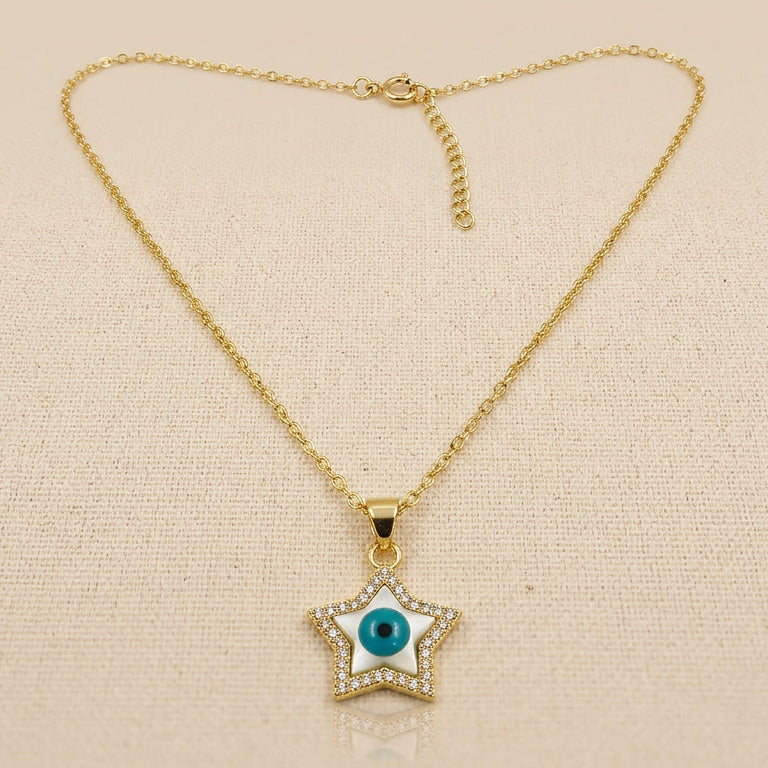 Star Evil Eye Pendant Necklace
