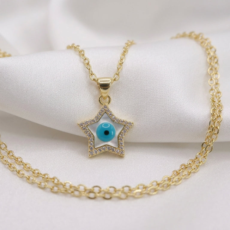 Star Evil Eye Pendant Necklace