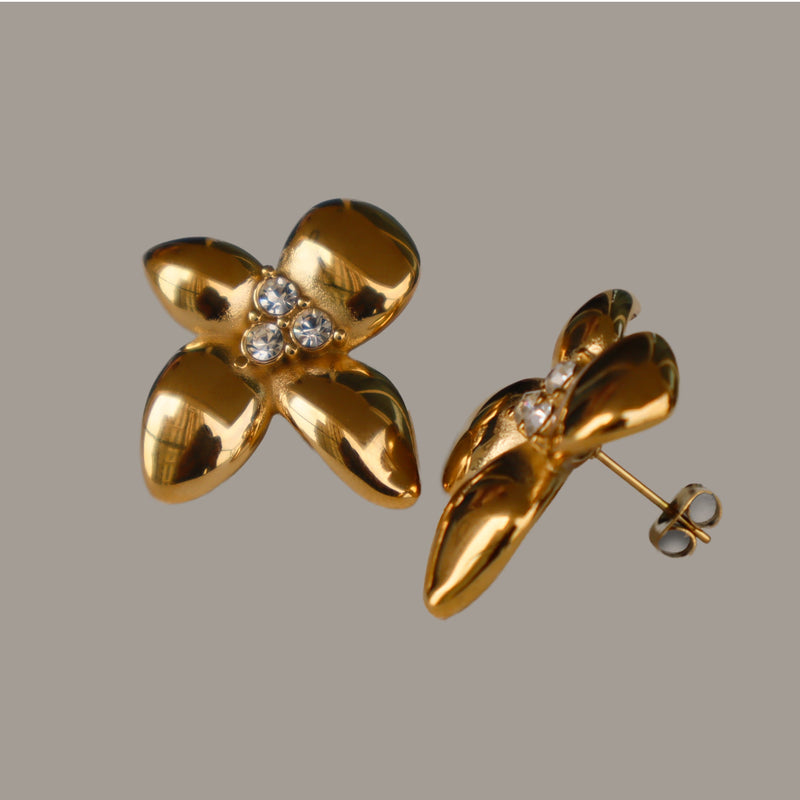 Forever Bloom Gold Stud Earrings