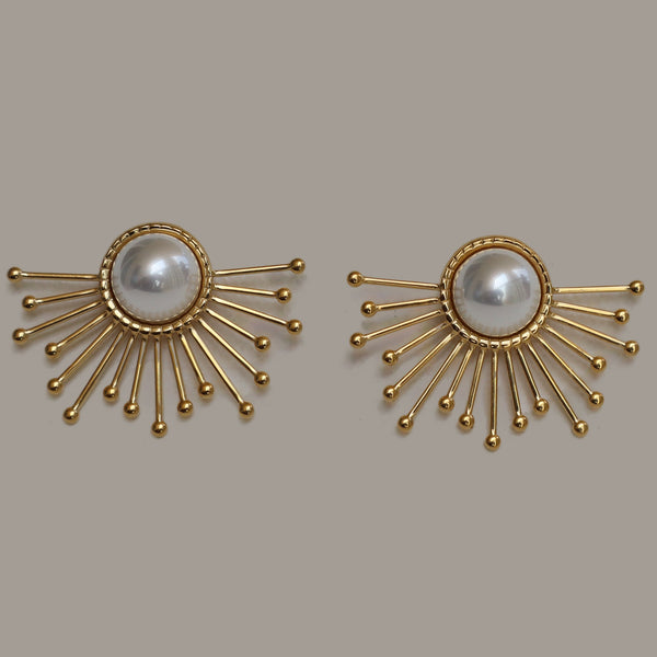 Sunkissed Pearl Statement Earrings
