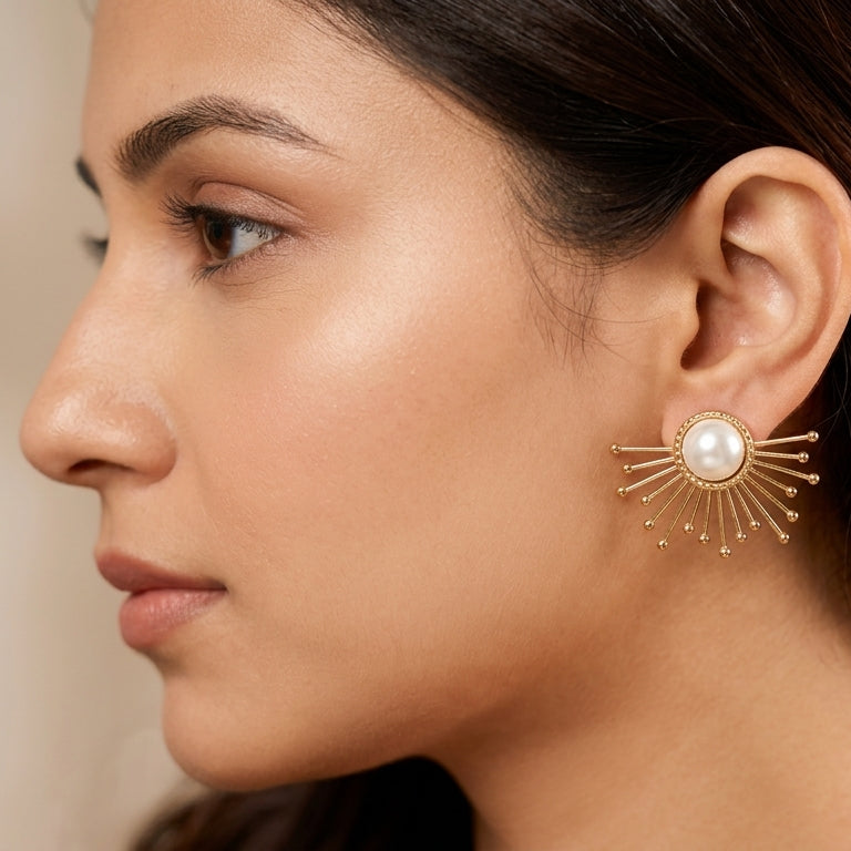 Sunkissed Pearl Statement Earrings