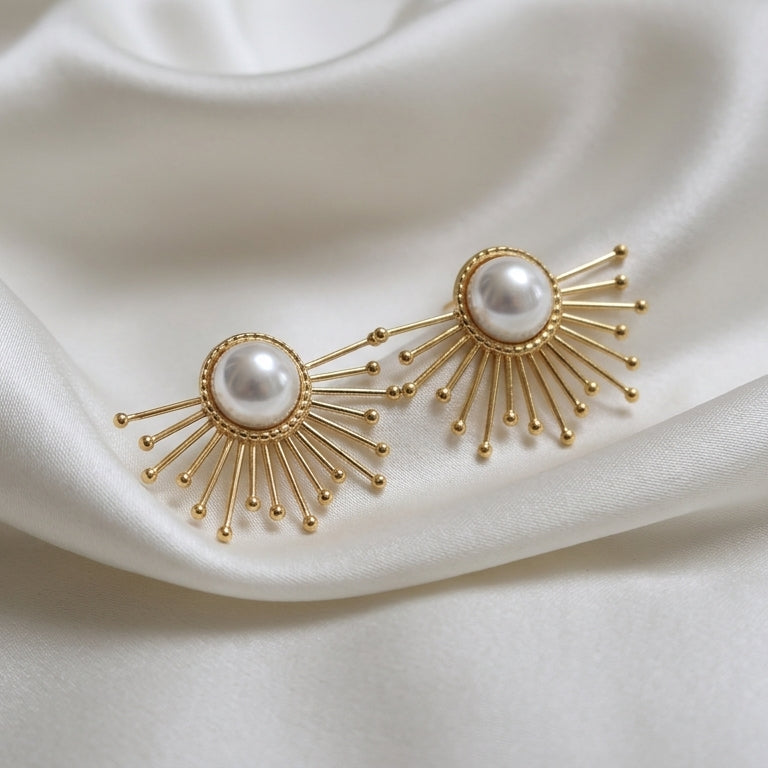 Sunkissed Pearl Statement Earrings