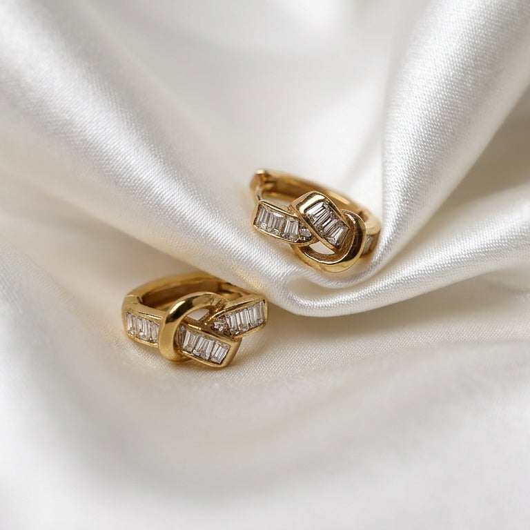 Knot & Stay Huggie Hoop Earrings