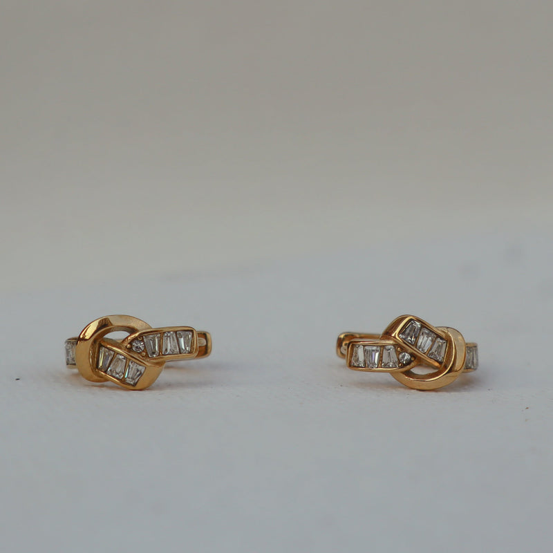 Knot & Stay Huggie Hoop Earrings