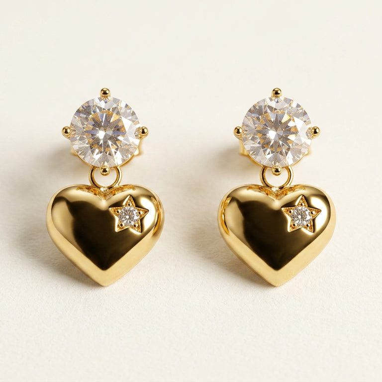 Love Heart Drop Earrings
