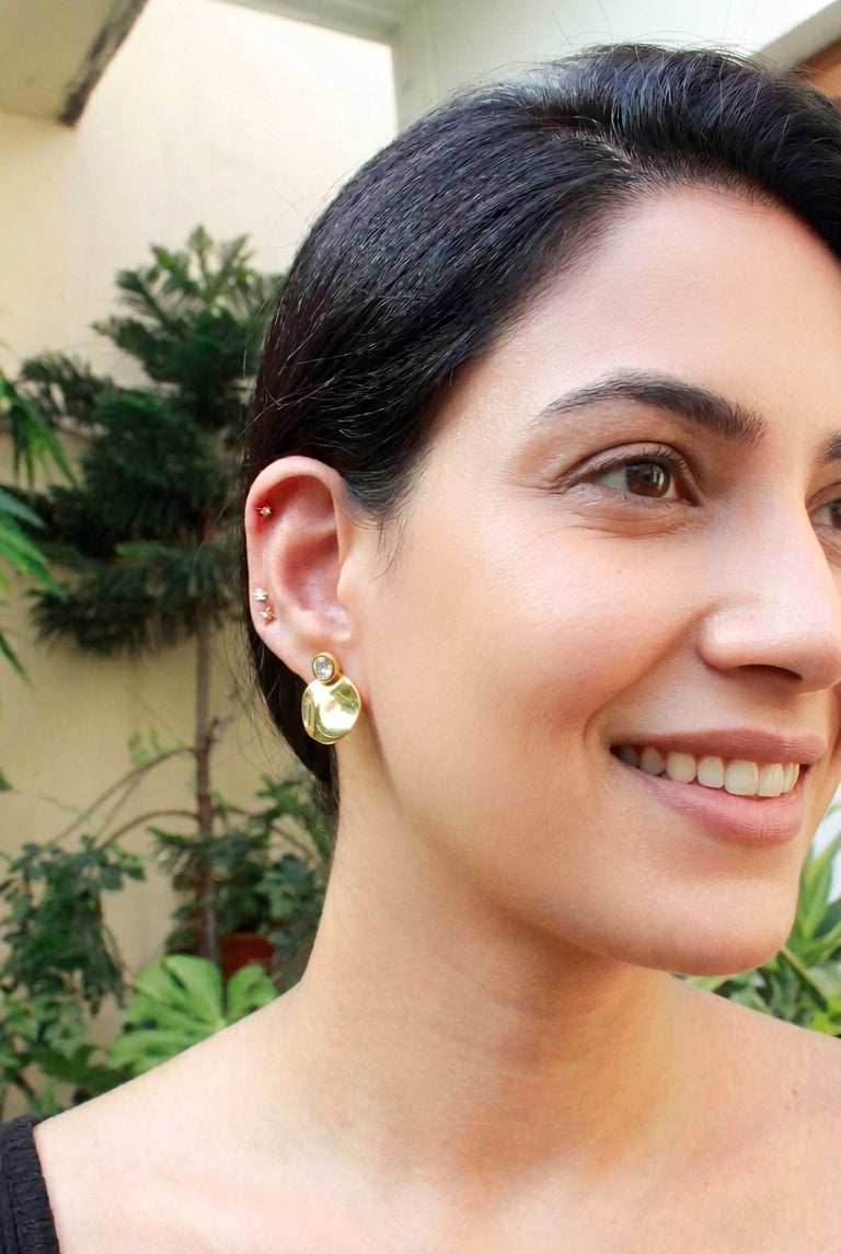 Molten Gold Drop Earrings