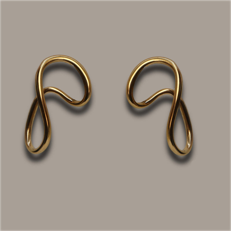 Abstract Gold Twist Earrings