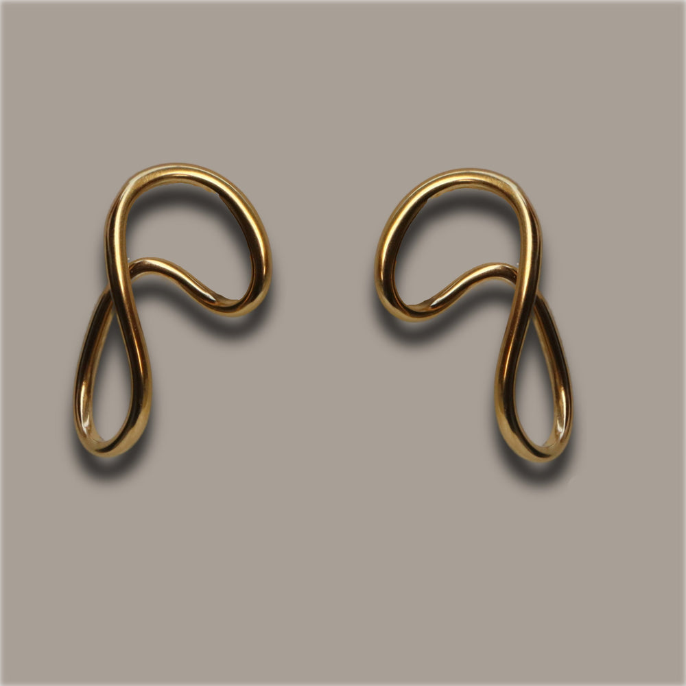 Abstract Gold Twist Earrings