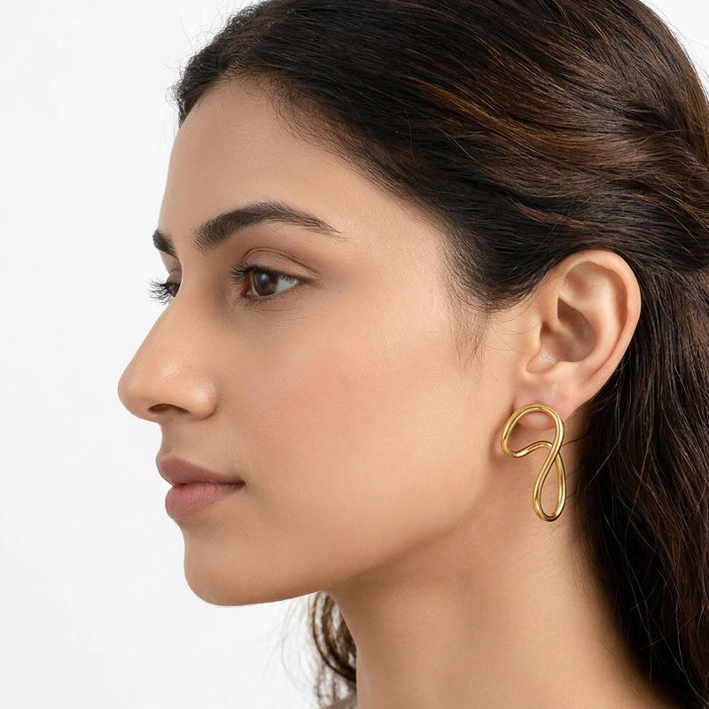 Abstract Gold Twist Earrings