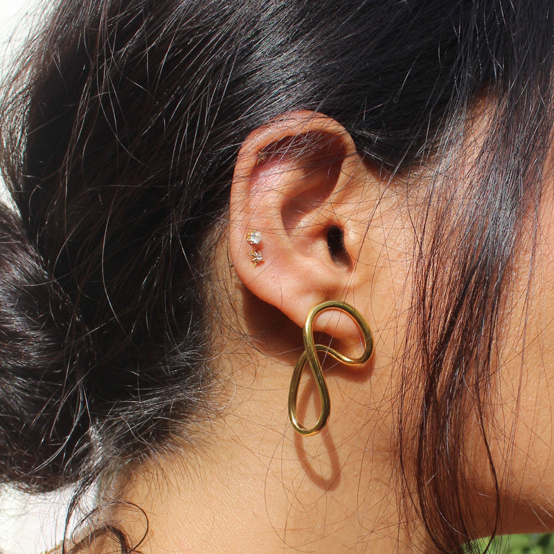 Abstract Gold Twist Earrings