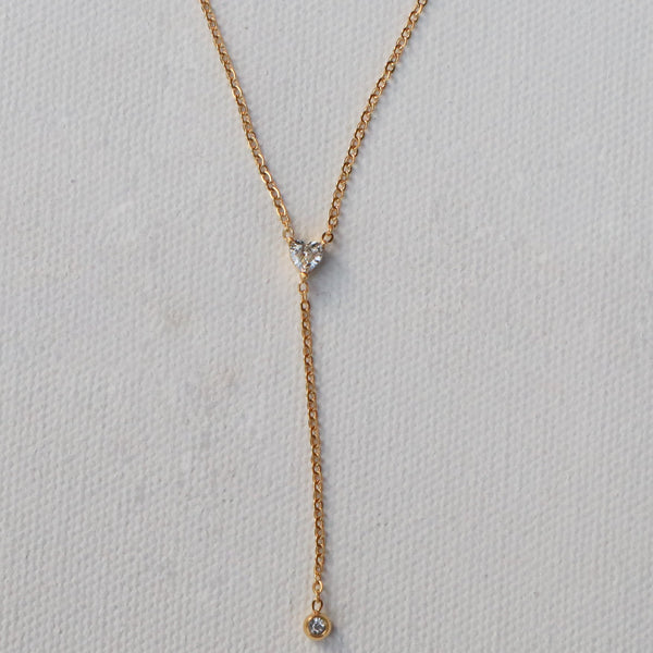 Falling Love Heart Y-chain Necklace