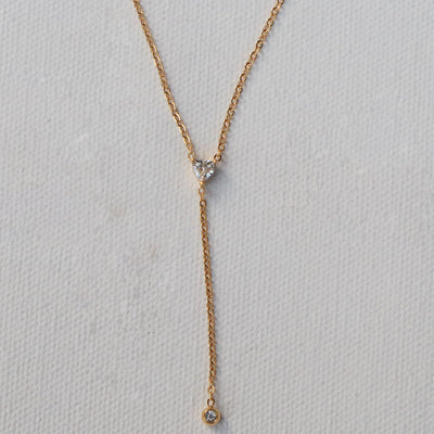 Falling Love Heart Y-chain Necklace