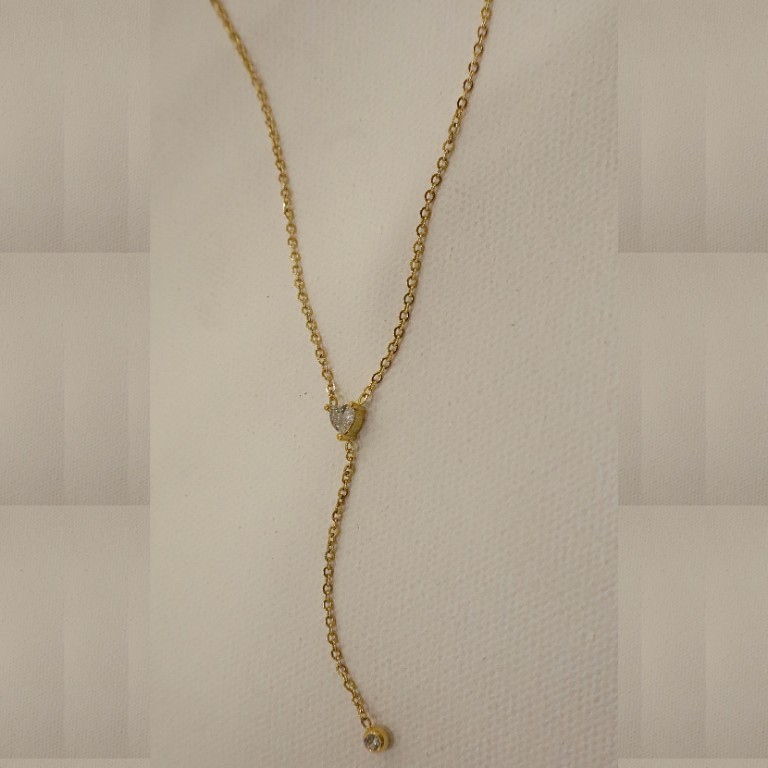 Falling Love Heart Y-chain Necklace