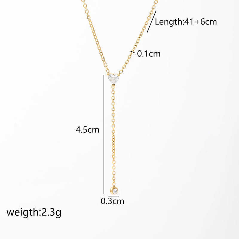Falling Love Heart Y-chain Necklace
