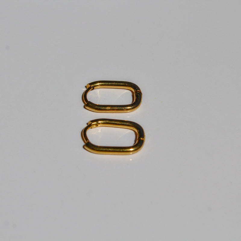 Right Angle Gold Hoop Earrings