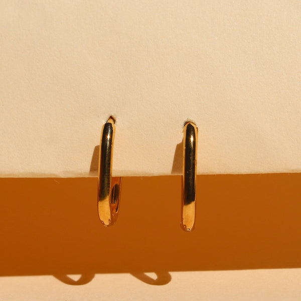 Right Angle Gold Hoop Earrings