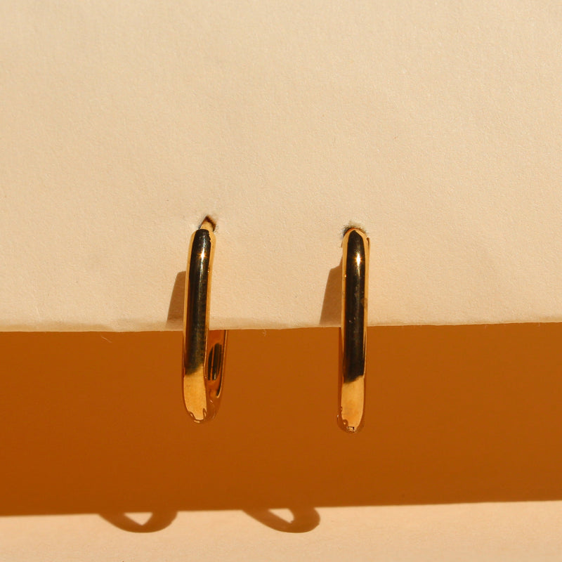 Right Angle Gold Hoop Earrings