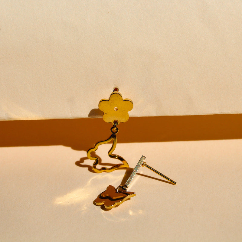 Daisy Butterfly Drop Earrings