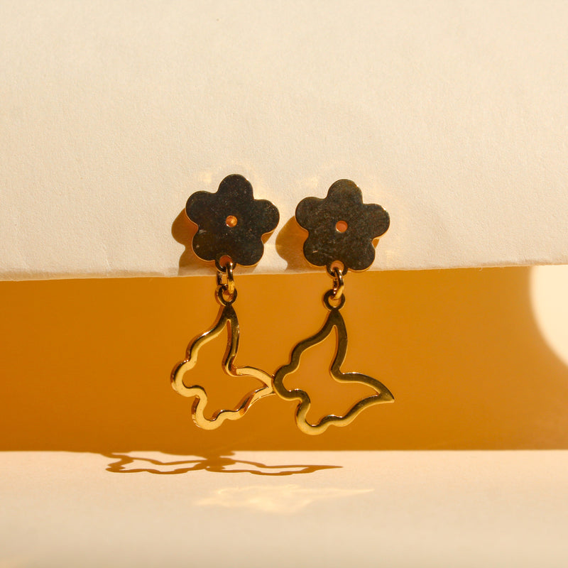 Daisy Butterfly Drop Earrings