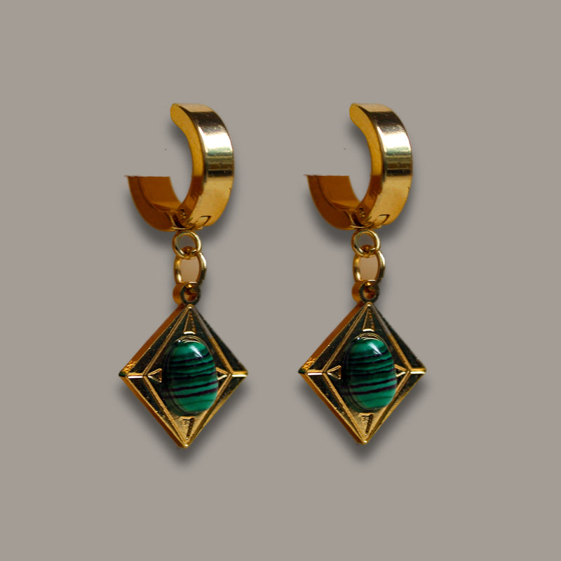 Forest Edge Hoop Drop Earrings