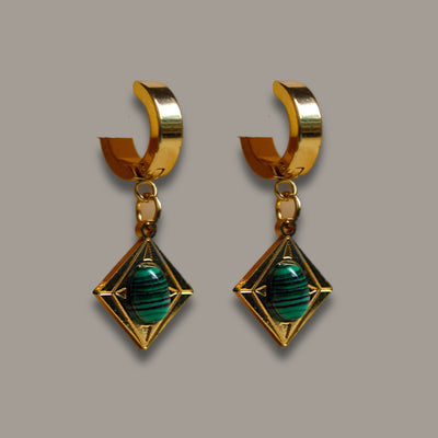 Forest Edge Hoop Drop Earrings