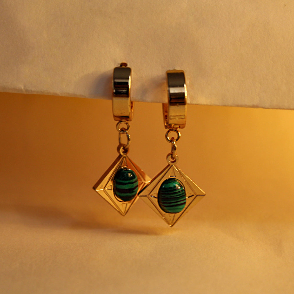 Forest Edge Hoop Drop Earrings