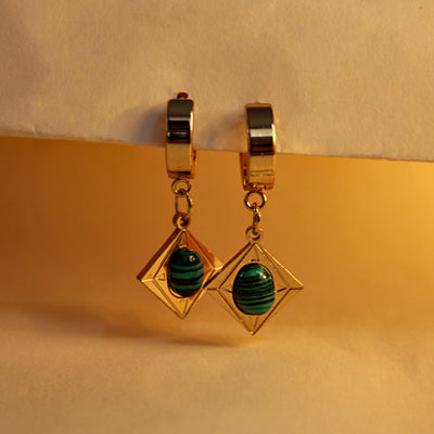 Forest Edge Hoop Drop Earrings