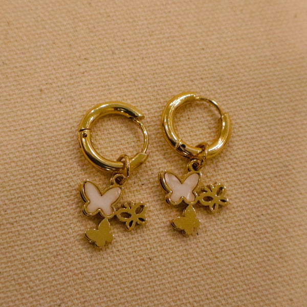 Butterfly Pearl Drop Earrings