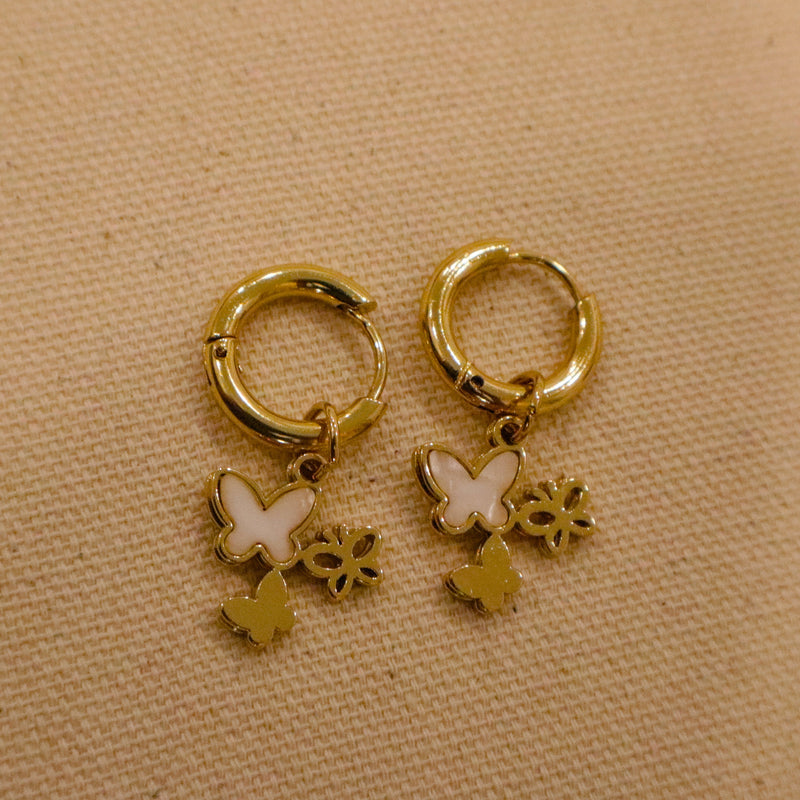 Butterfly Pearl Drop Earrings