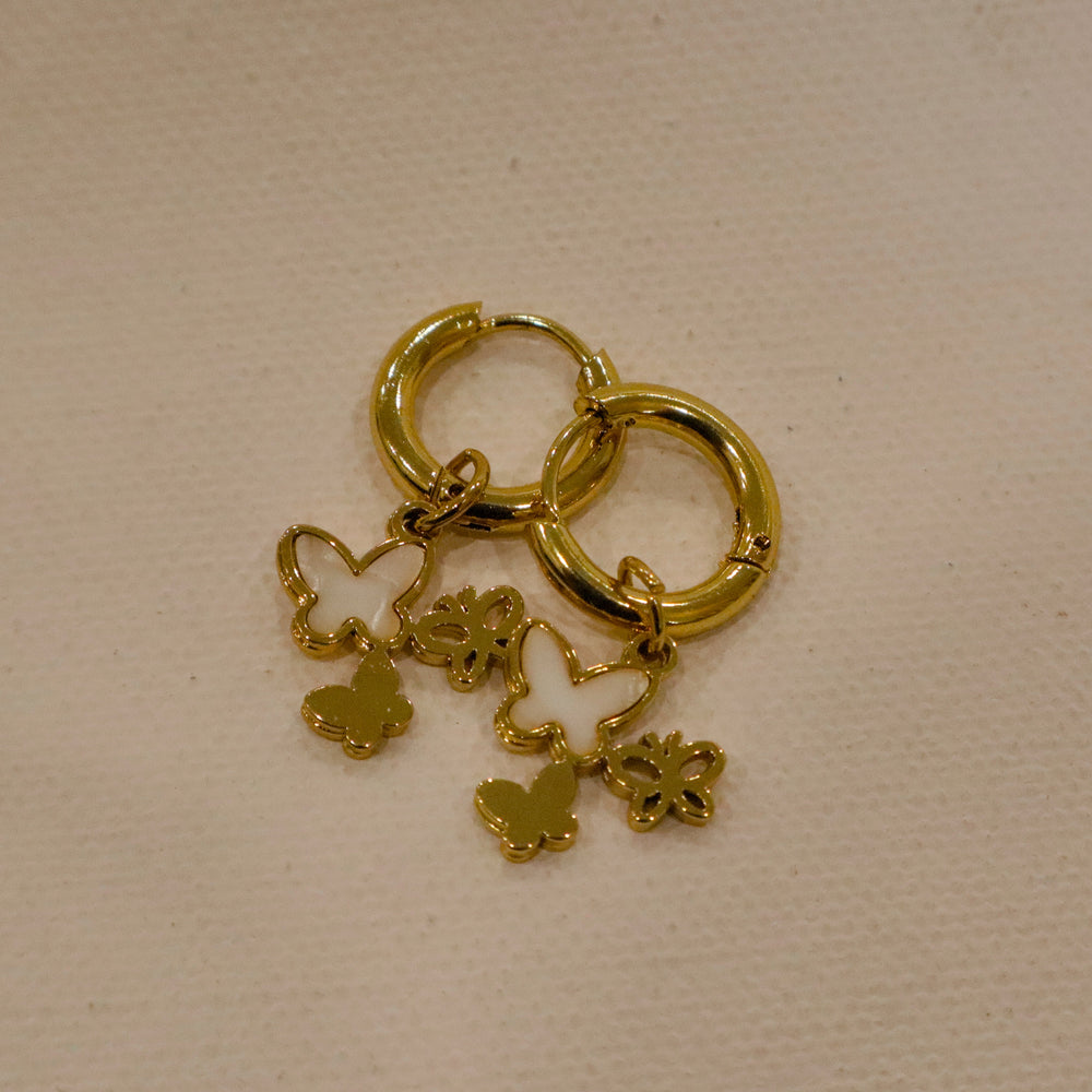 Butterfly Pearl Drop Earrings