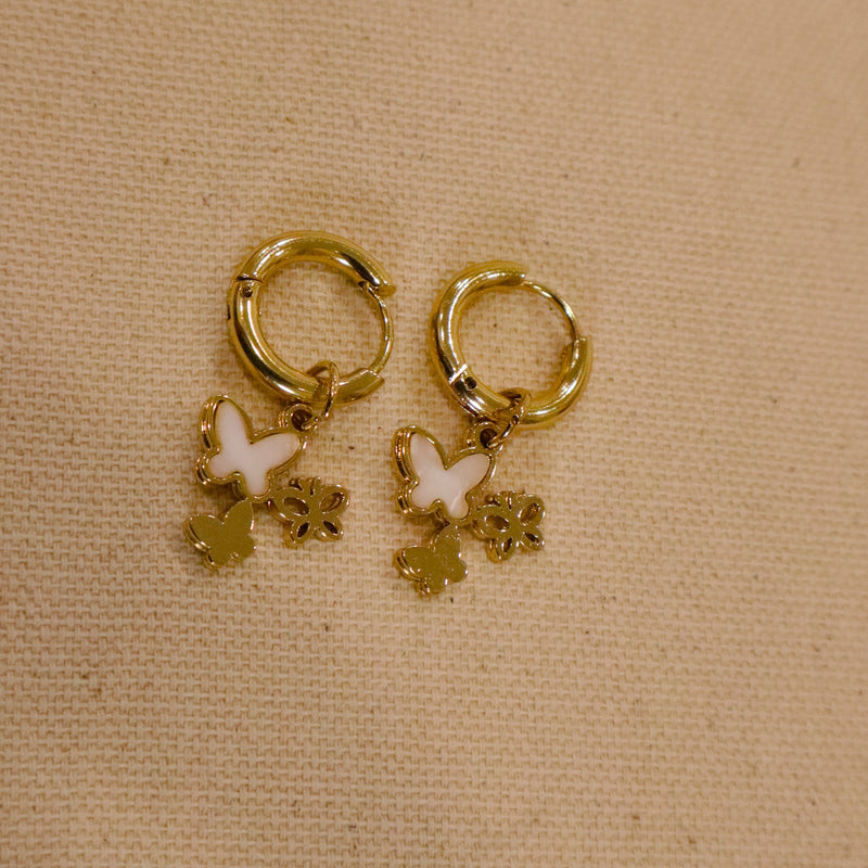 Butterfly Pearl Drop Earrings