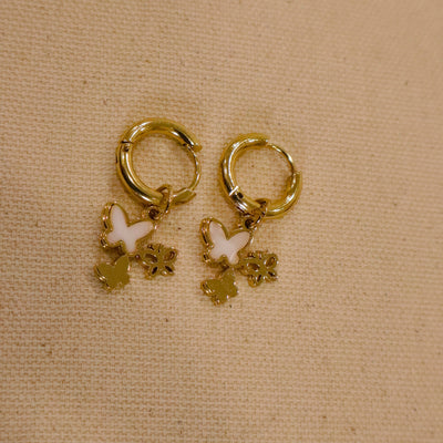 Butterfly Pearl Drop Earrings