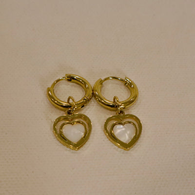 Love Heart Pearl Drop Earrings