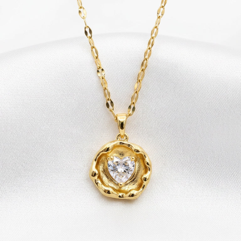 2-1 Reversable Heart Coin Necklace