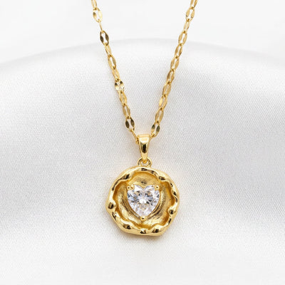 2-1 Reversable Heart Coin Necklace