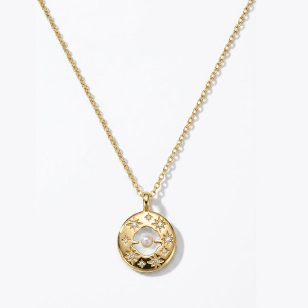 Celestial Pearl & Starbust Necklace