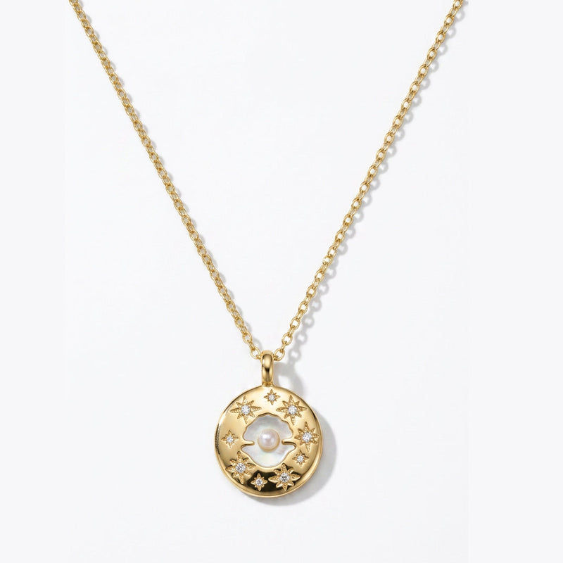 Celestial Pearl & Starbust Necklace