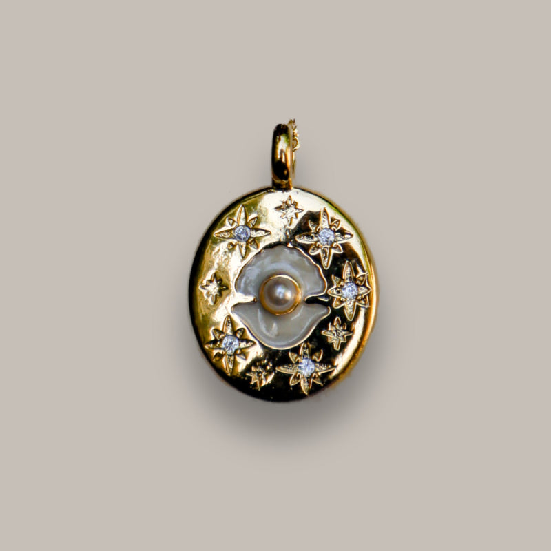 Celestial Pearl & Starbust Necklace
