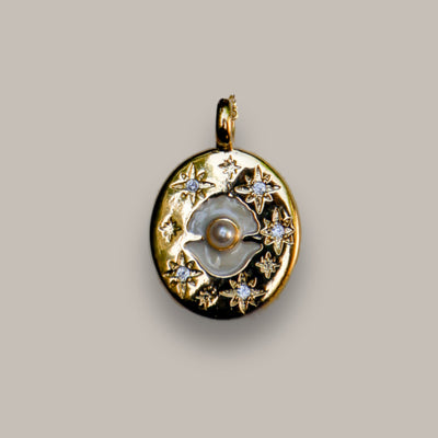 Celestial Pearl & Starbust Necklace
