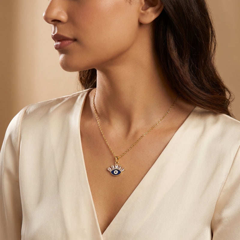Evil Eye Rays Pendant Necklace