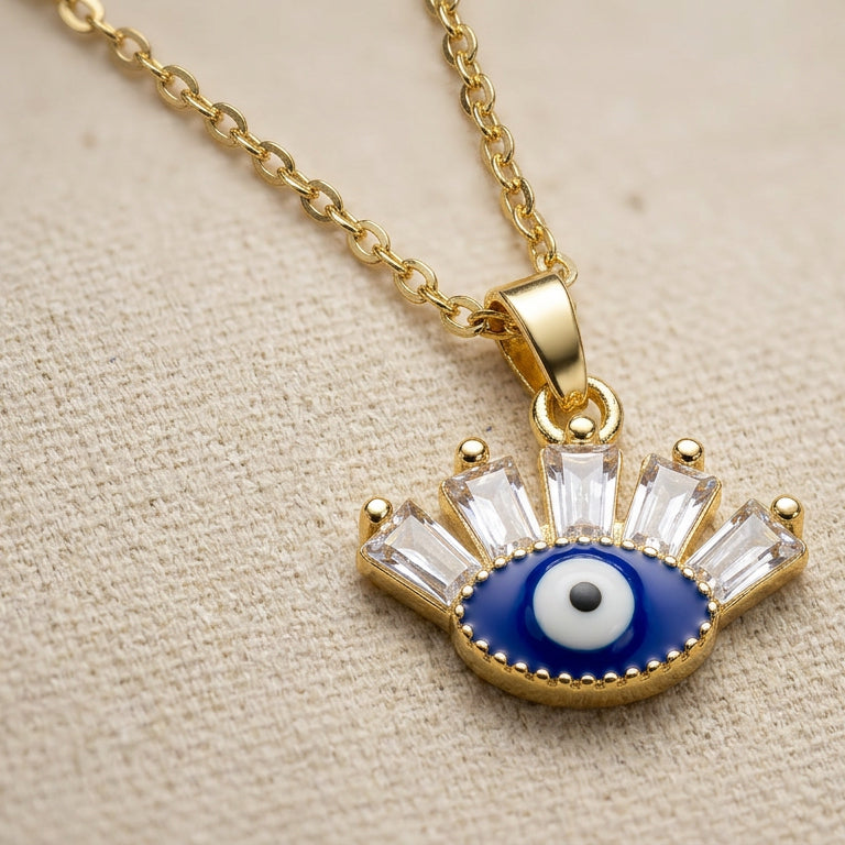 Evil Eye Rays Pendant Necklace