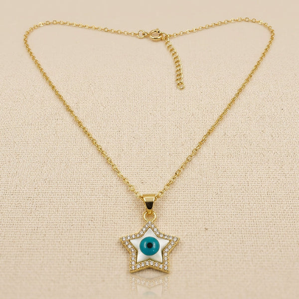 Star Evil Eye Pendant Necklace