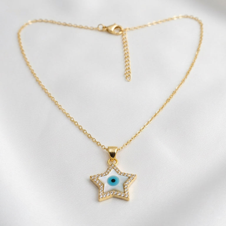 Star Evil Eye Pendant Necklace